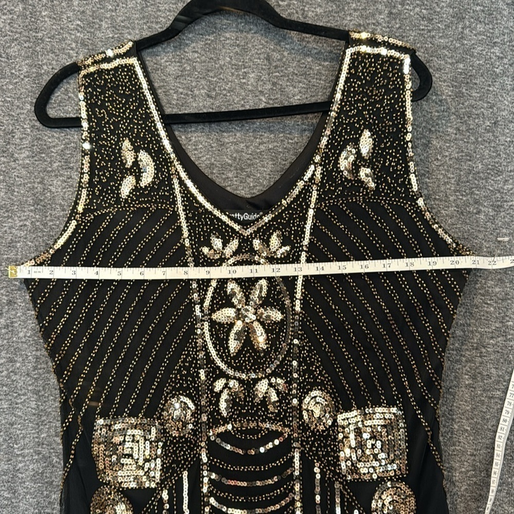 Pretty Guide Black and Gold Sequin tank dress XXL new year holiday formal - Picture 11 of 15